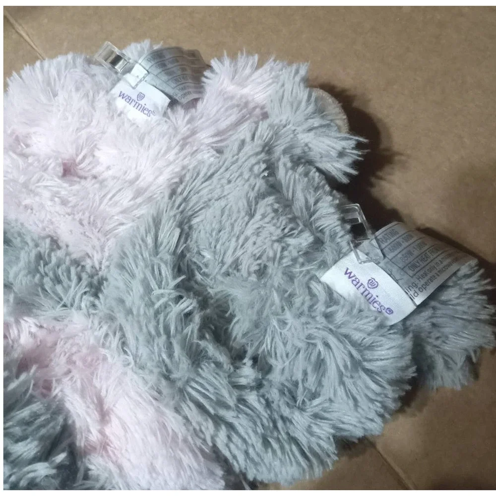 Warmies twin Elephant grey and pink plush